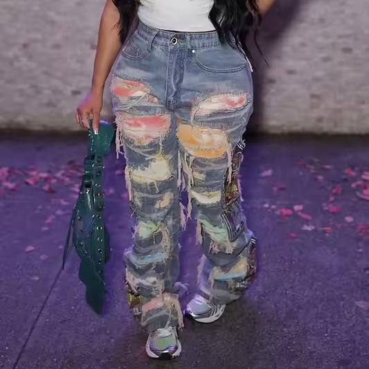 BVANGIO DENIM HOLE JEANS