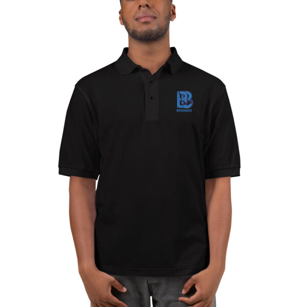 BVANGIO INTERLOCKING BLU Men's Premium Polo - Image 7