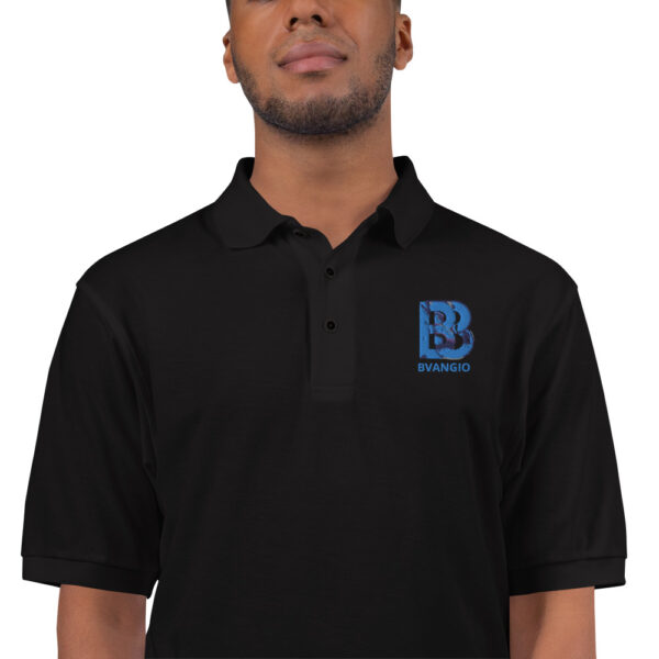 BVANGIO INTERLOCKING BLU Men's Premium Polo - Image 6