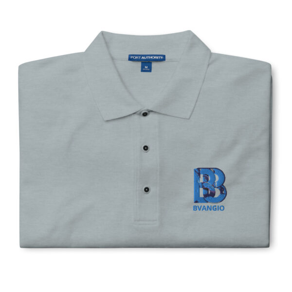 BVANGIO INTERLOCKING BLU Men's Premium Polo - Image 4