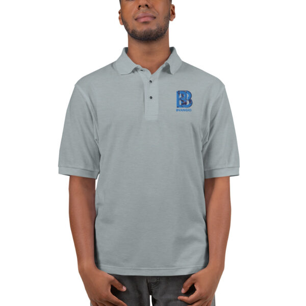 BVANGIO INTERLOCKING BLU Men's Premium Polo - Image 10