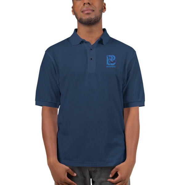 BVANGIO INTERLOCKING BLU Men's Premium Polo - Image 9