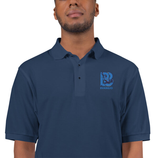 BVANGIO INTERLOCKING BLU Men's Premium Polo - Image 8