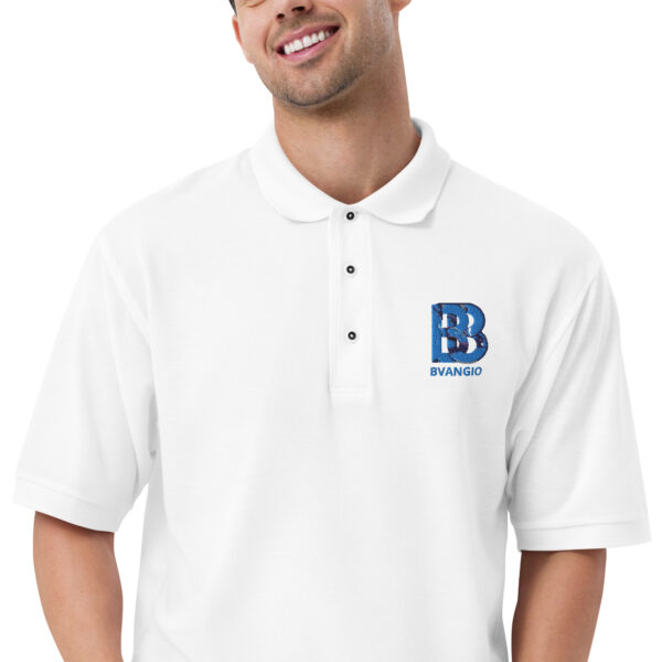 BVANGIO INTERLOCKING BLU Men's Premium Polo - Image 5