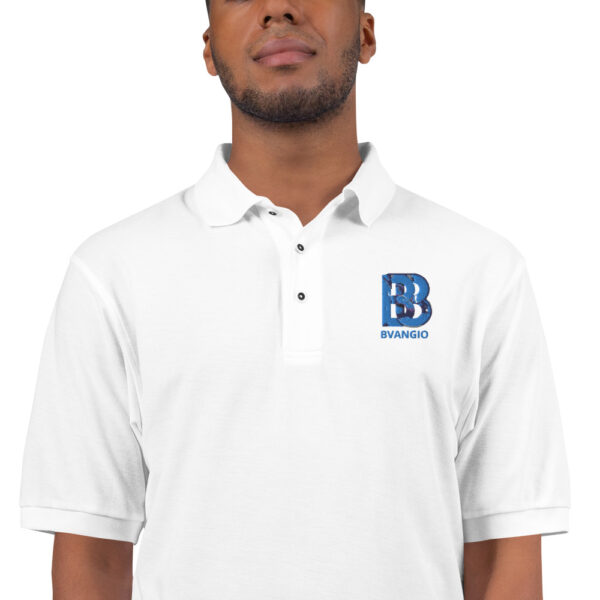 BVANGIO INTERLOCKING BLU Men's Premium Polo - Image 11